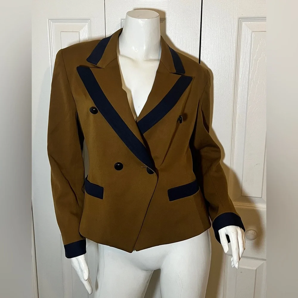 Dior Golden Brown and Blue Double-Breasted Blazer